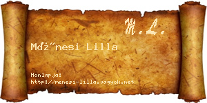 Ménesi Lilla névjegykártya